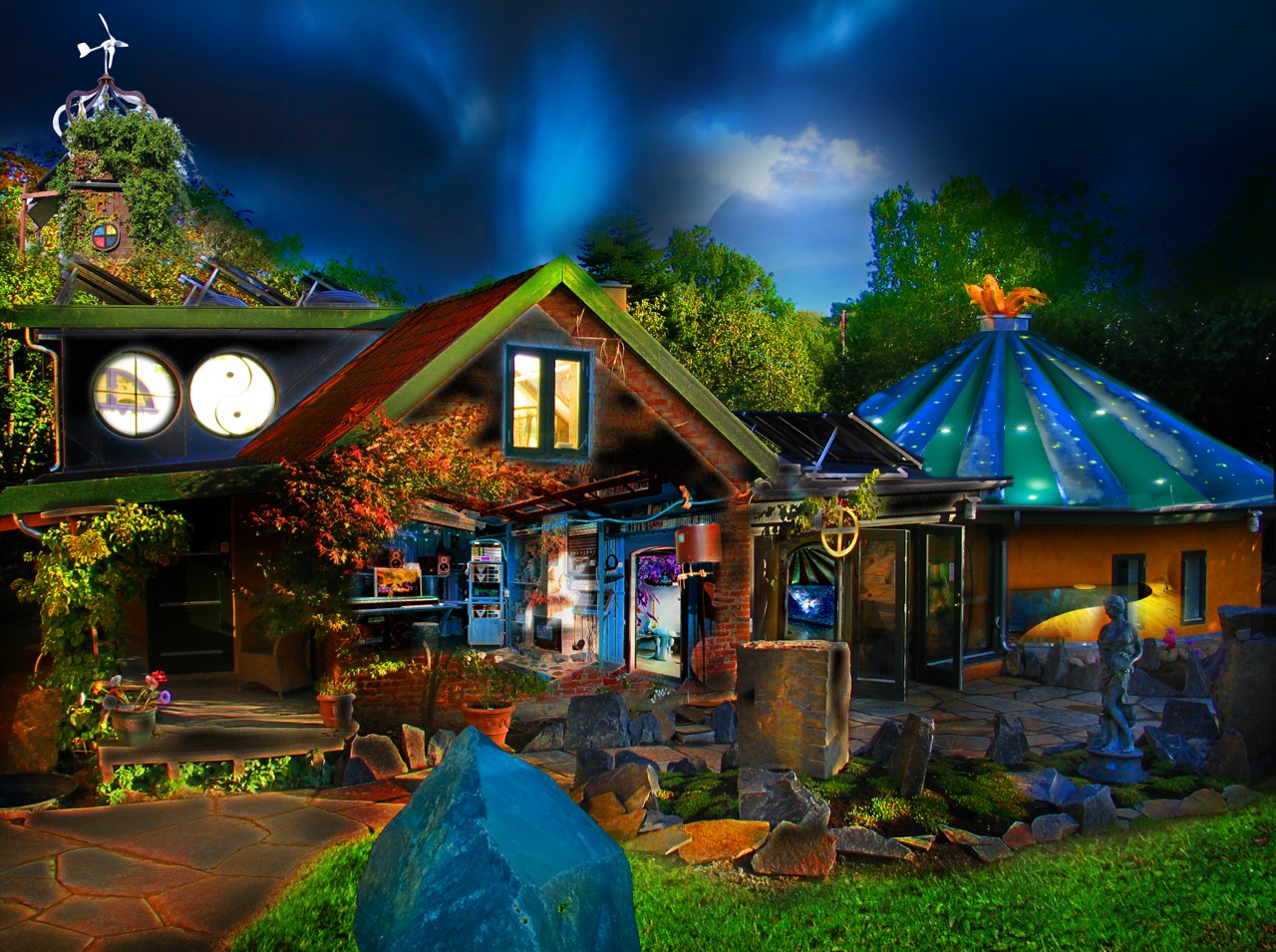 The Magic Garden at night
